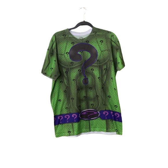 T-shirt Men's Size Large All-Over Print The Riddler DC Comics Supervillain - Picture 7 of 8